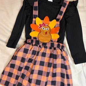 Kids Turkey Costume Dress - Black and Orange